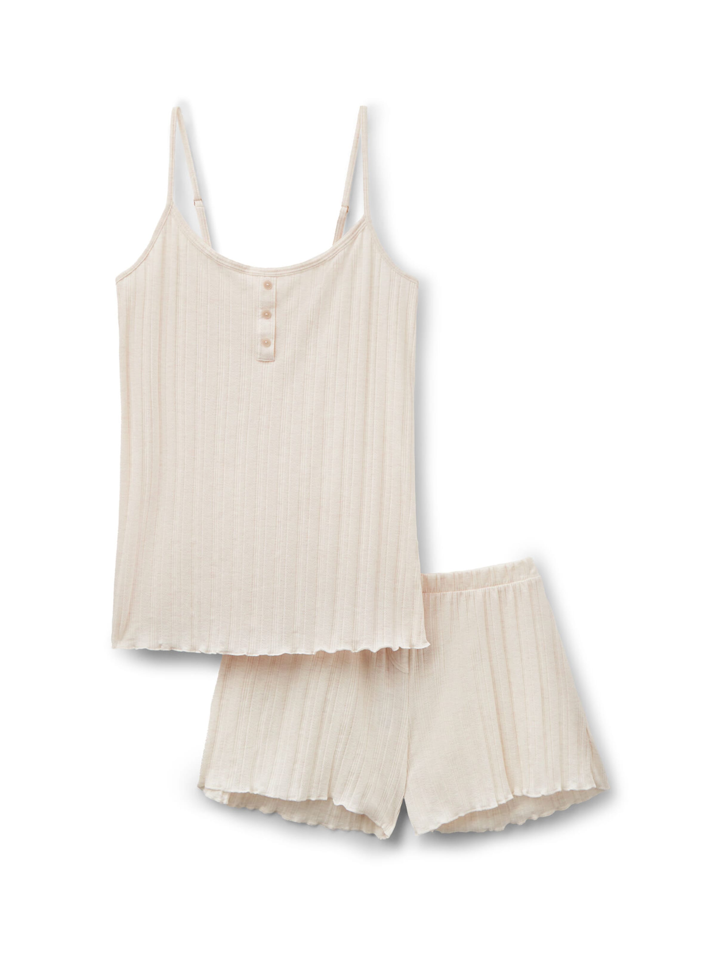 INTIMISSIMI Short Pajama Set 'Sweet Pointelle' in Beige: front