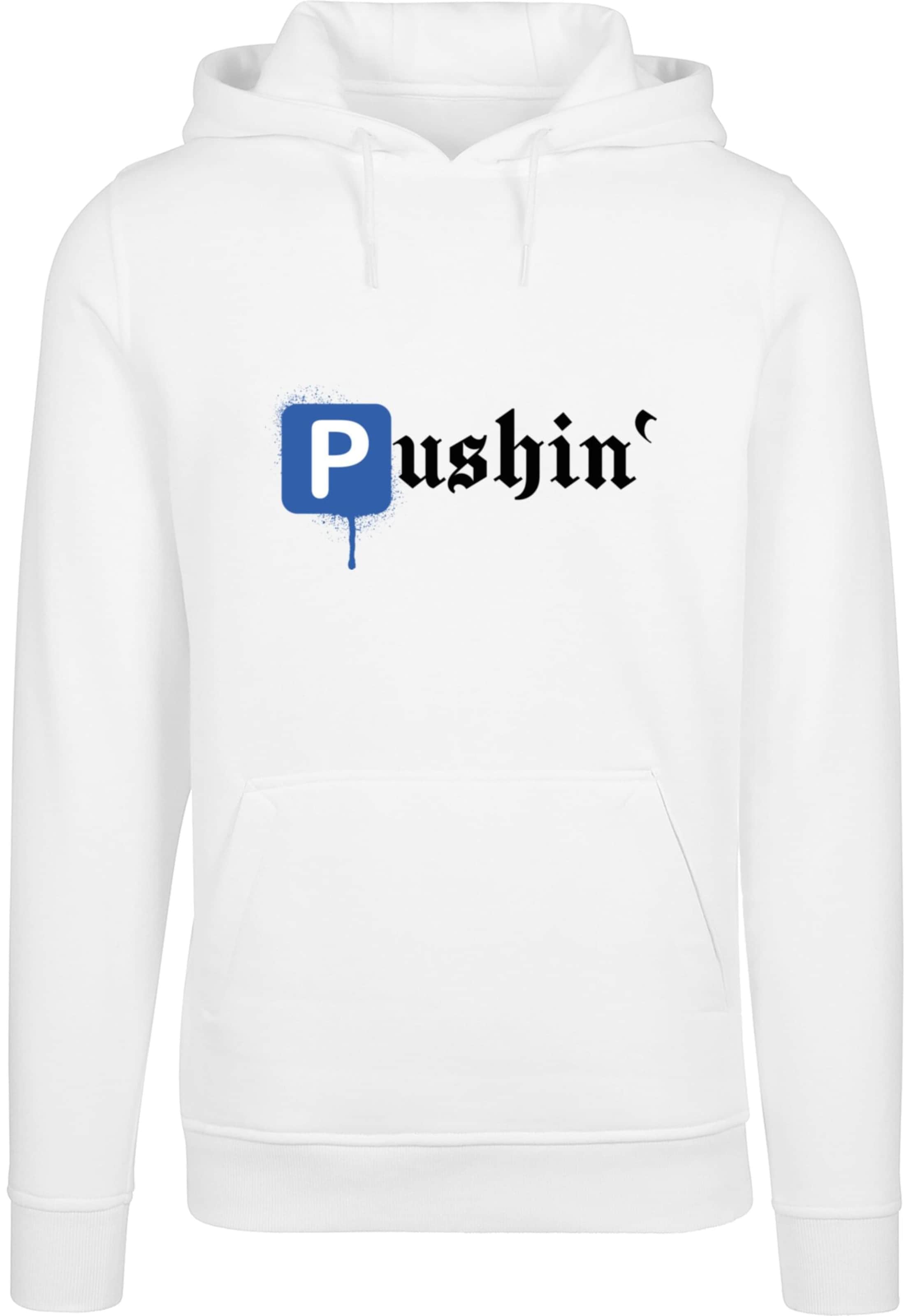 Mister Tee Sweatshirt 'Pushin P' i hvid: forside