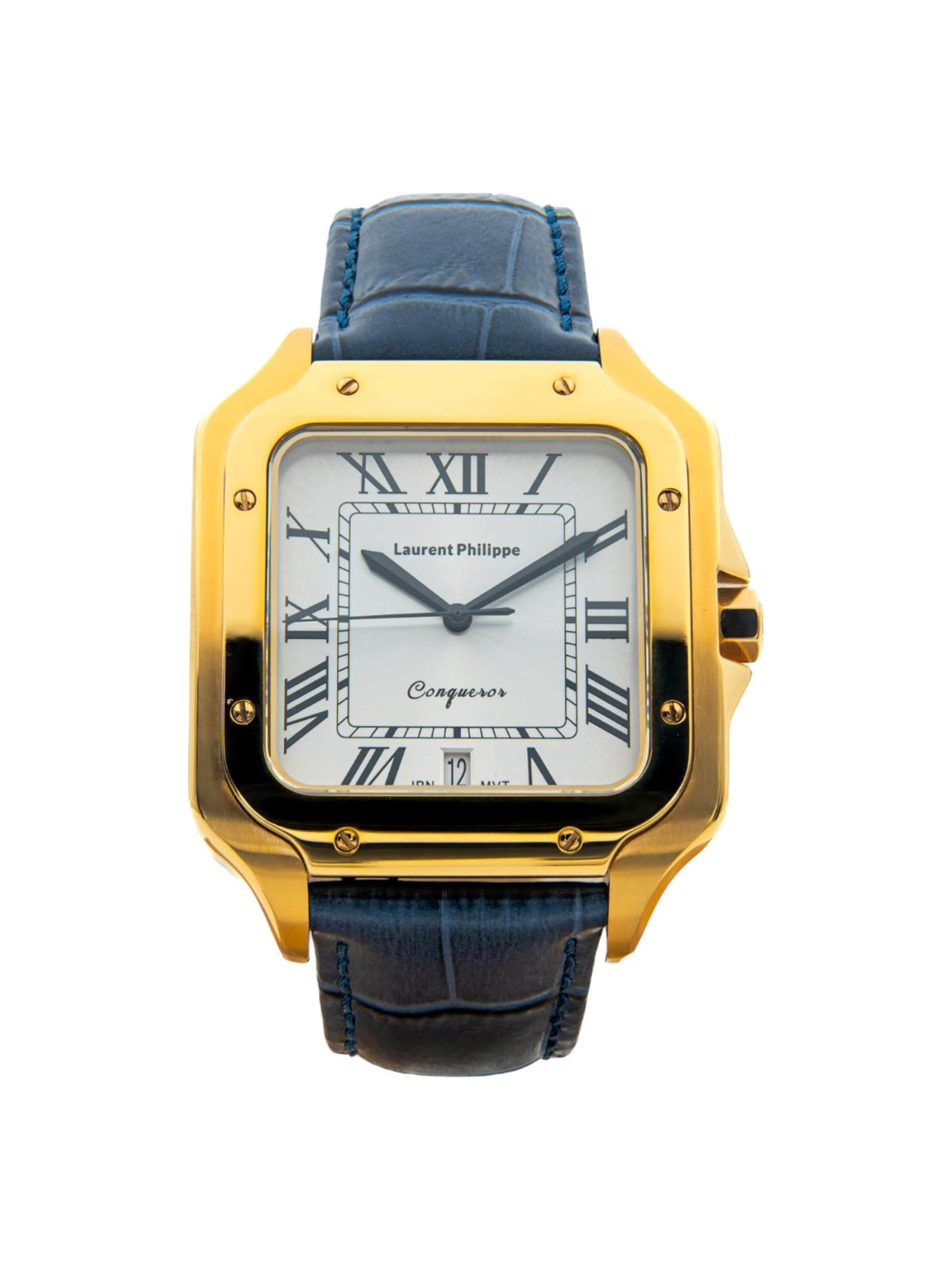 Laurent Philippe - Reloj analógico 'Conqueror The Golden Empress – Blue Sauvage' en azul: frente