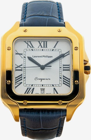 Laurent Philippe Analoguhr 'Conqueror The Golden Empress – Blue Sauvage' in Blau: Vorderseite