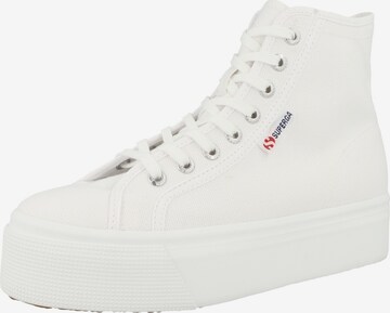 Baskets hautes SUPERGA en blanc : devant