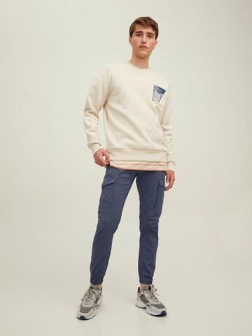 JACK & JONES Tapered Cargobyxa 'Paul' i blå