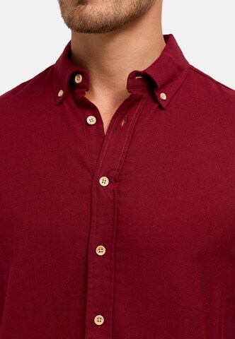 INDICODE JEANS Regular fit Button Up Shirt 'Riverside' in Red