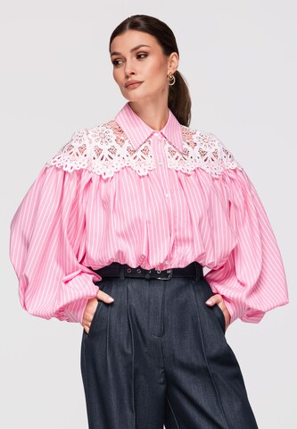 Ombre Bluse in Pink: Vorderseite