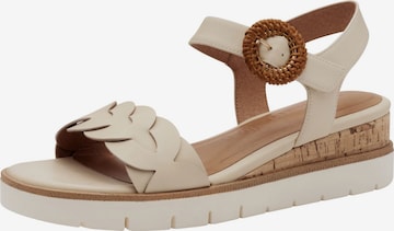 Sandales Tamaris en beige : devant