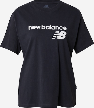 new balance T-shirt en noir / blanc, Vue avec produit