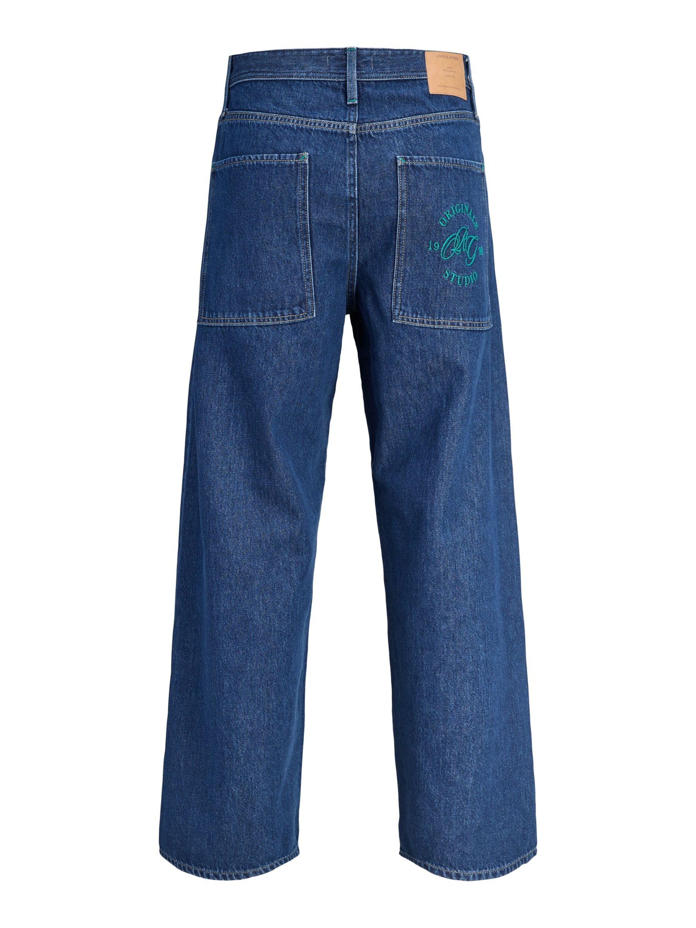 JACK & JONES Wide leg Jeans 'JJIDave JJJax' in Blauw