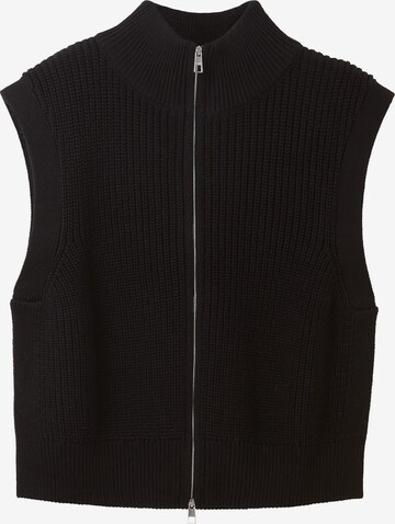 TOM TAILOR DENIM Knitted vest in Black: front