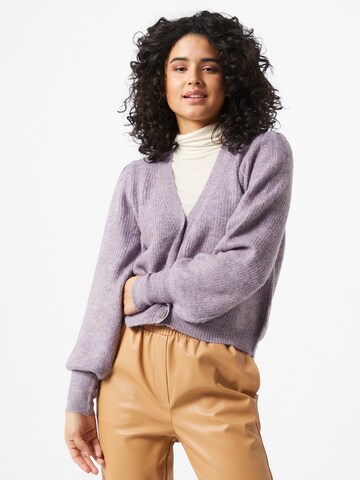 JDY Knit Cardigan 'Drea' in Purple: front