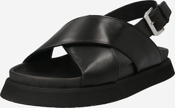 Garment Project Strap Sandals in Black: front