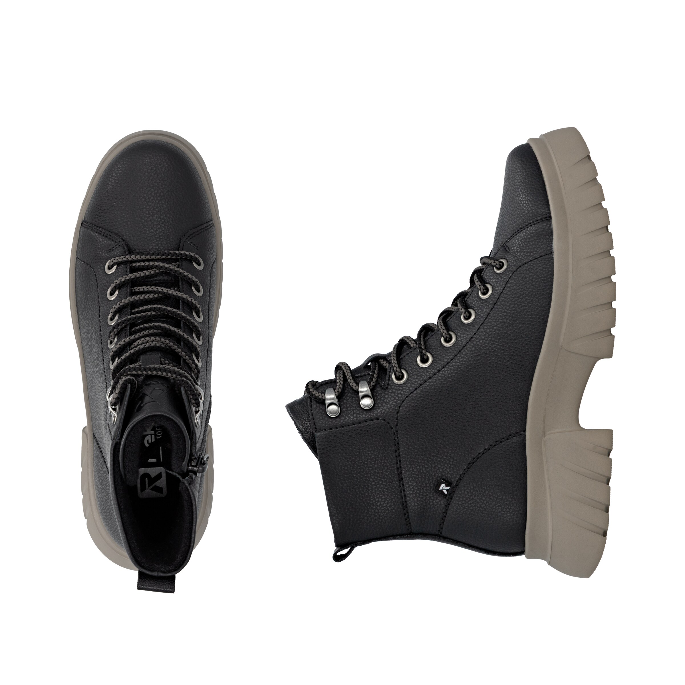 Rieker Schnürstiefelette in Schwarz