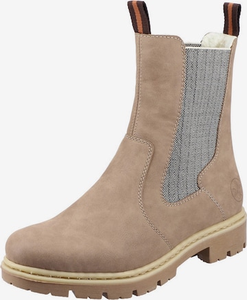 Chelsea Boots Rieker en beige : devant