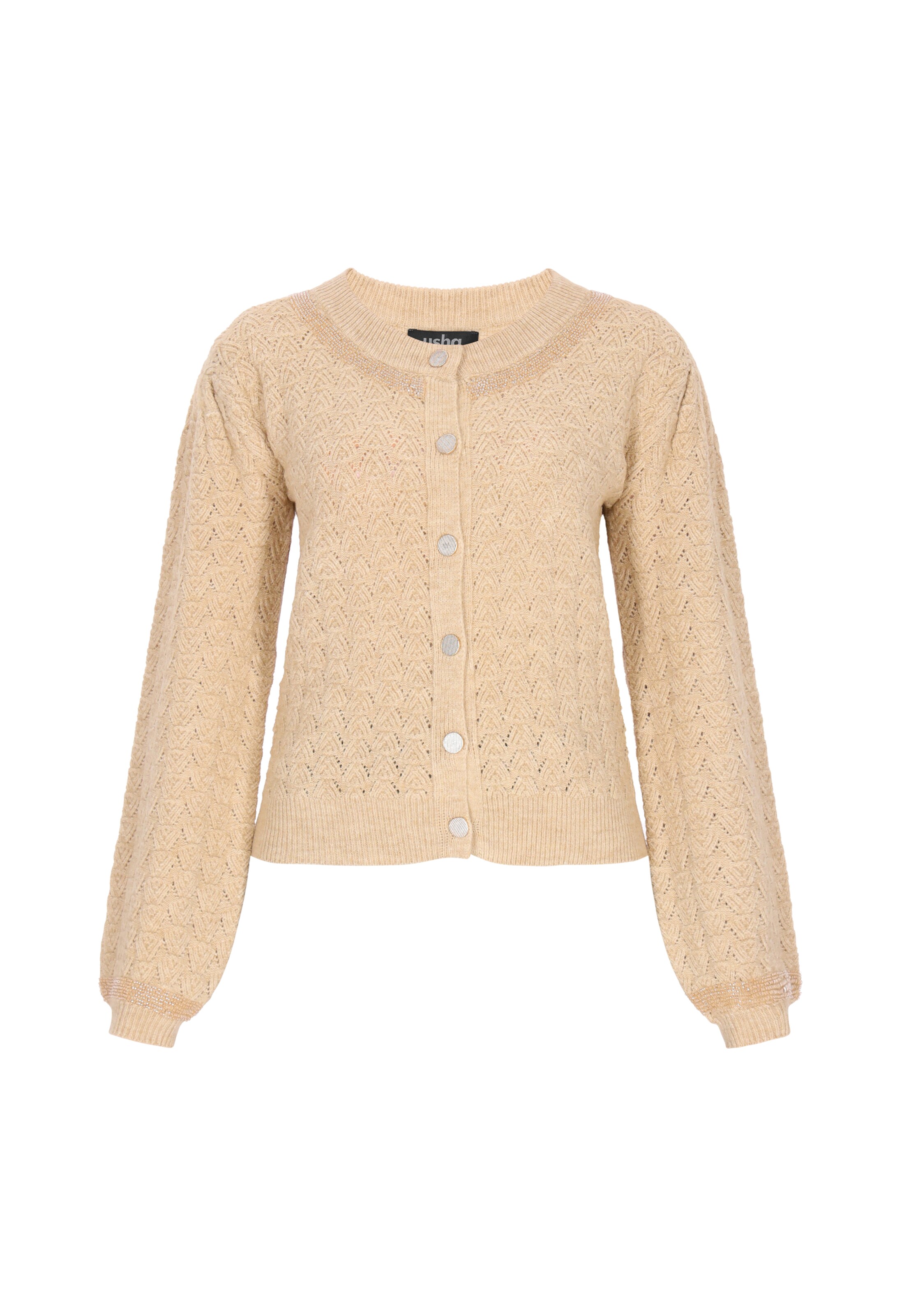 usha BLACK LABEL - Casaco de malha em bege: frente