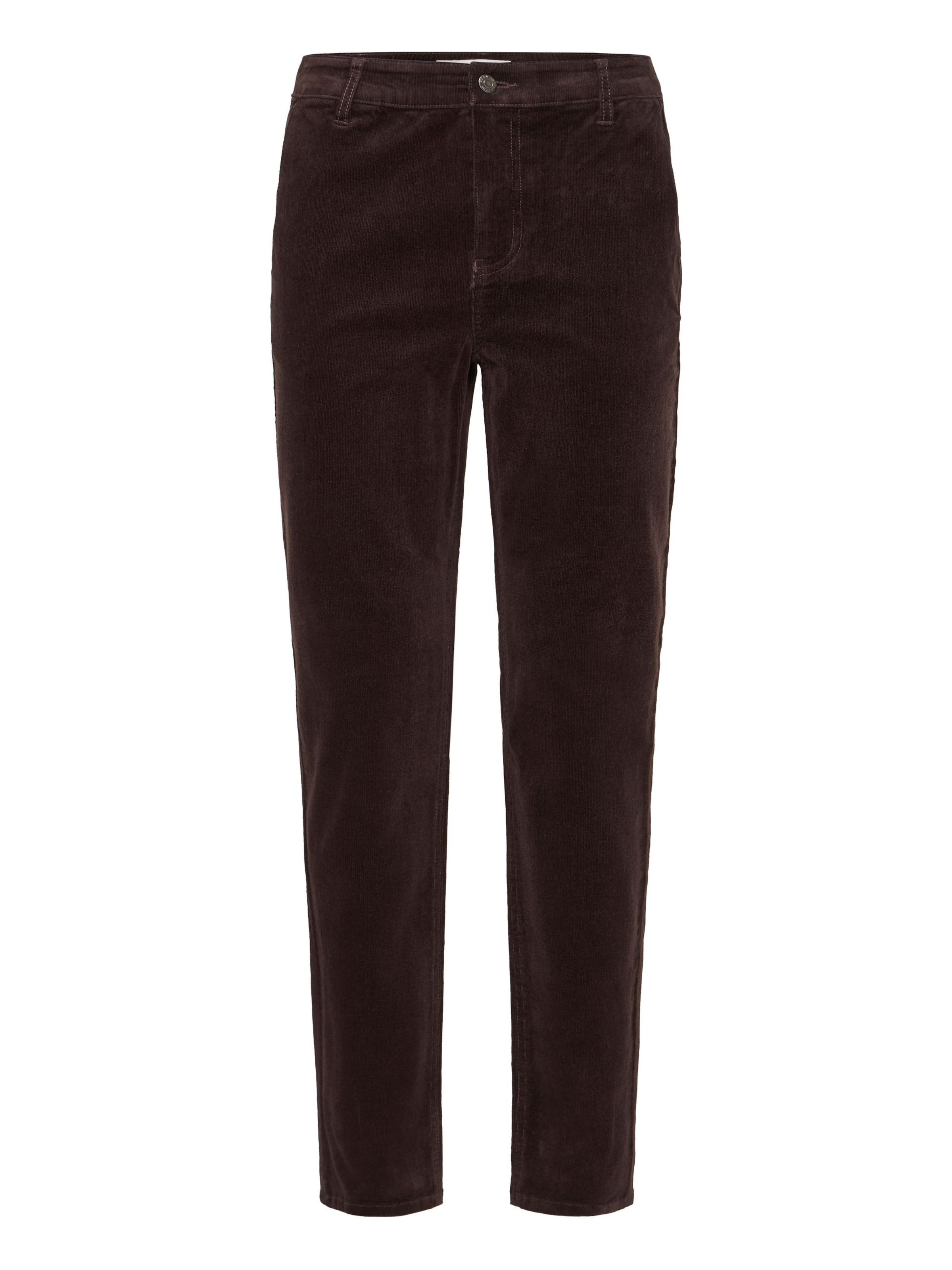 PULZ Jeans regular Lærredsbukser 'Sally' i brun: forside