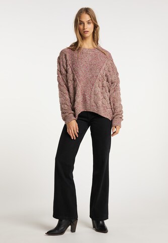 IZIA Širok pulover | roza barva