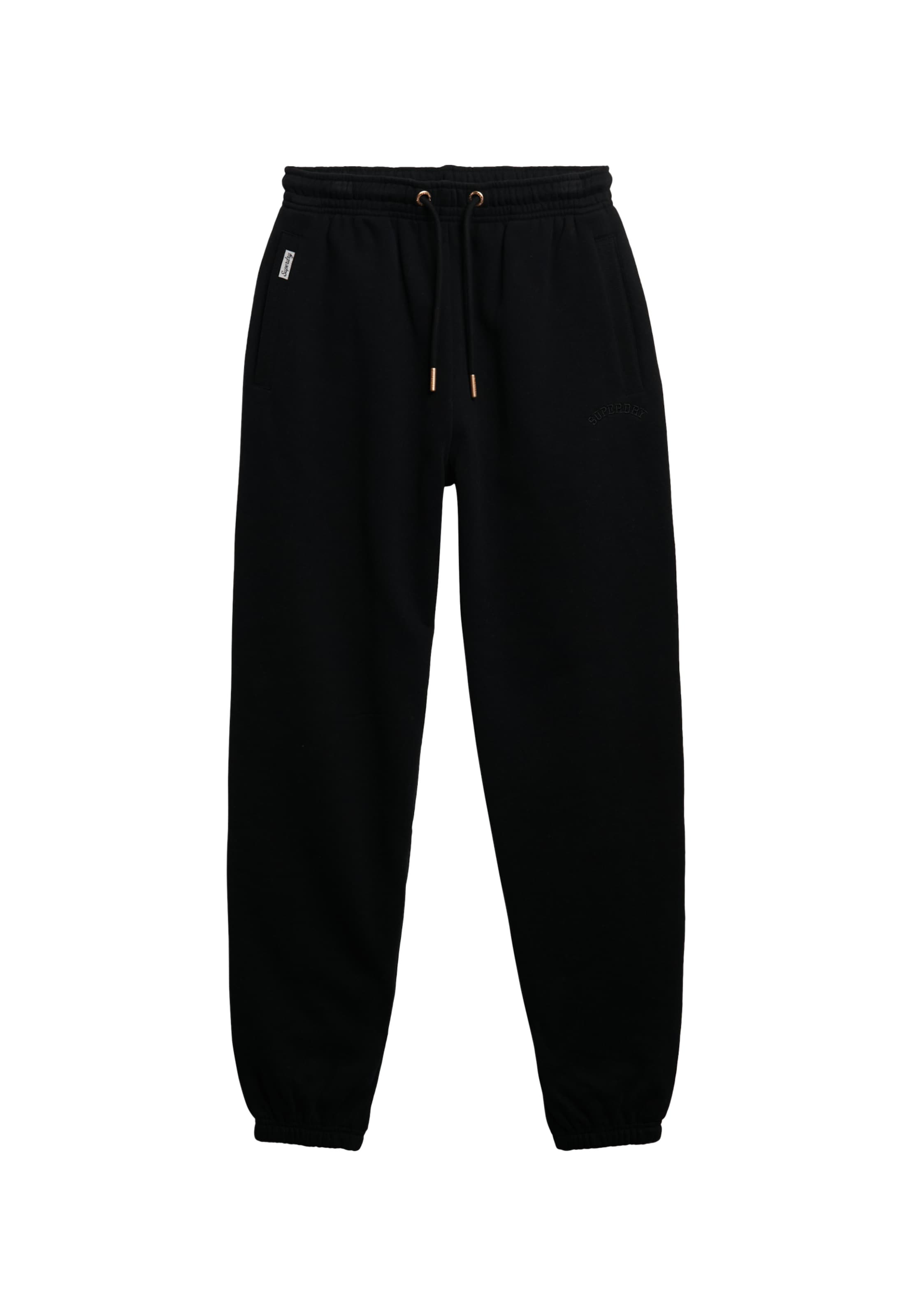 Superdry Tapered Broek &#x27;Essential&#x27; in Zwart: voorkant