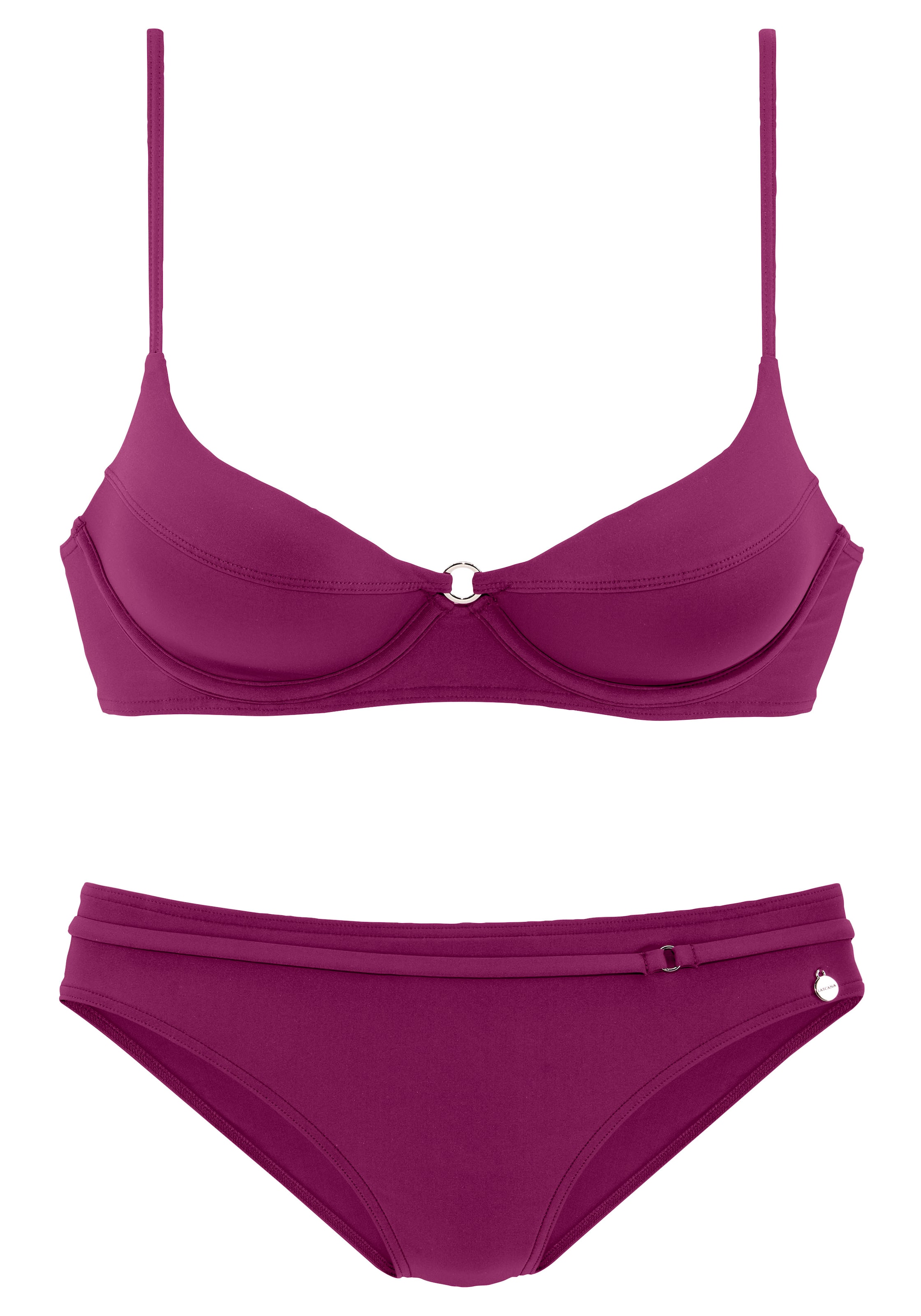LASCANA T-shirt Bikiny – fialová: přední strana