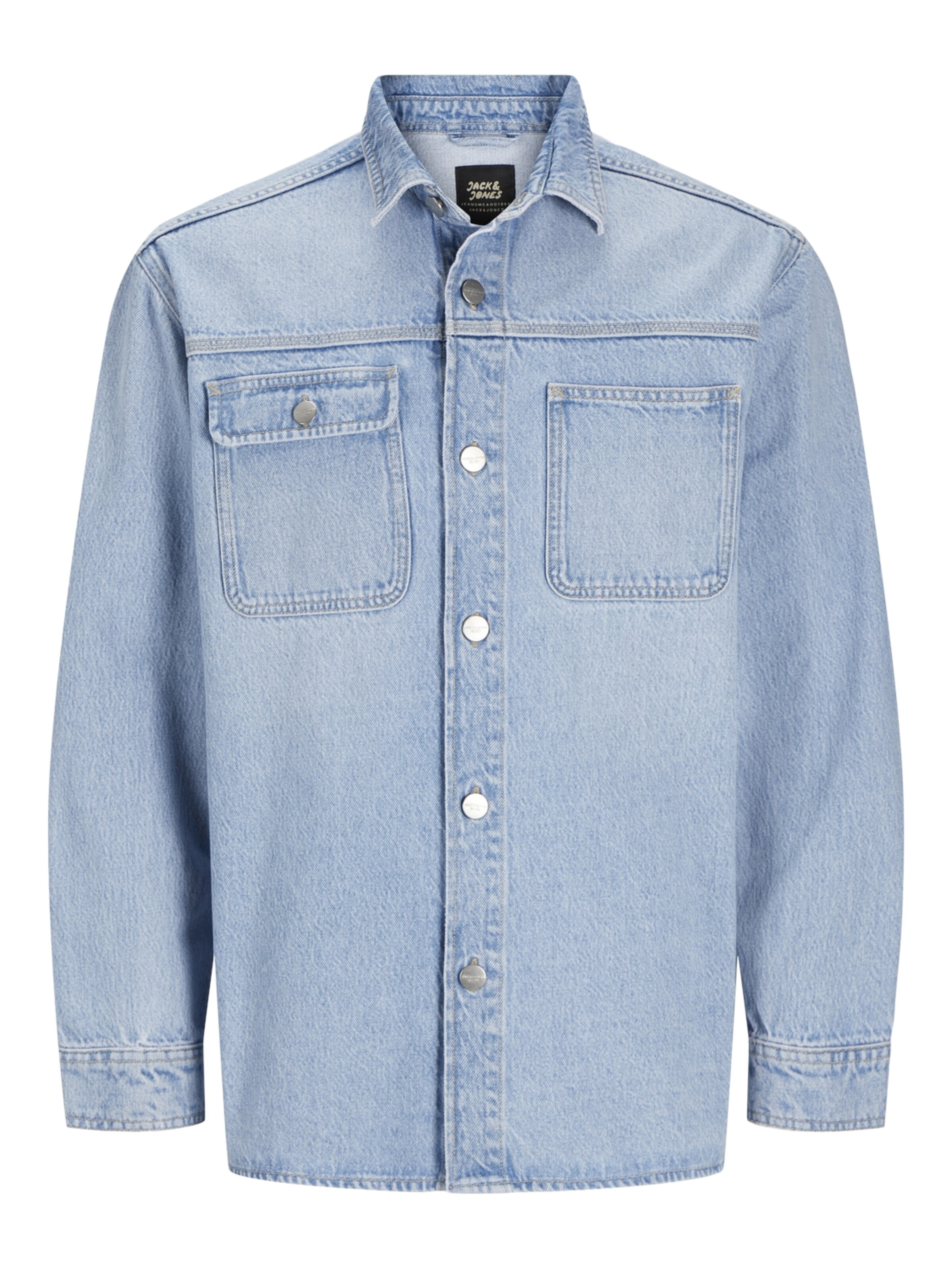 JACK & JONES Comfort fit Button Up Shirt in Blue: front