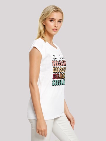 T-shirt 'Mothers Day Mama Typography Leopard Print Pastel' F4NT4STIC en blanc