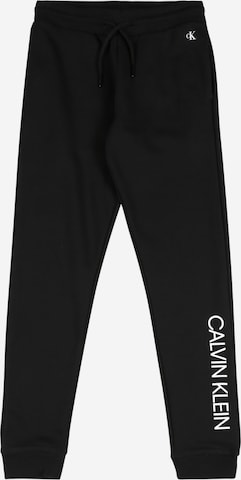 Calvin Klein Jeans Tapered Trousers in Black: front