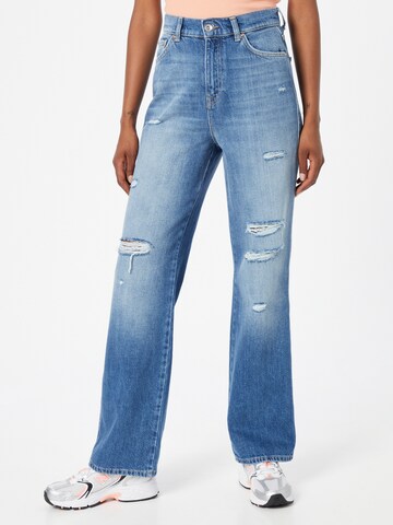 Wide Leg Jean 'Miloh' ONLY en bleu : devant