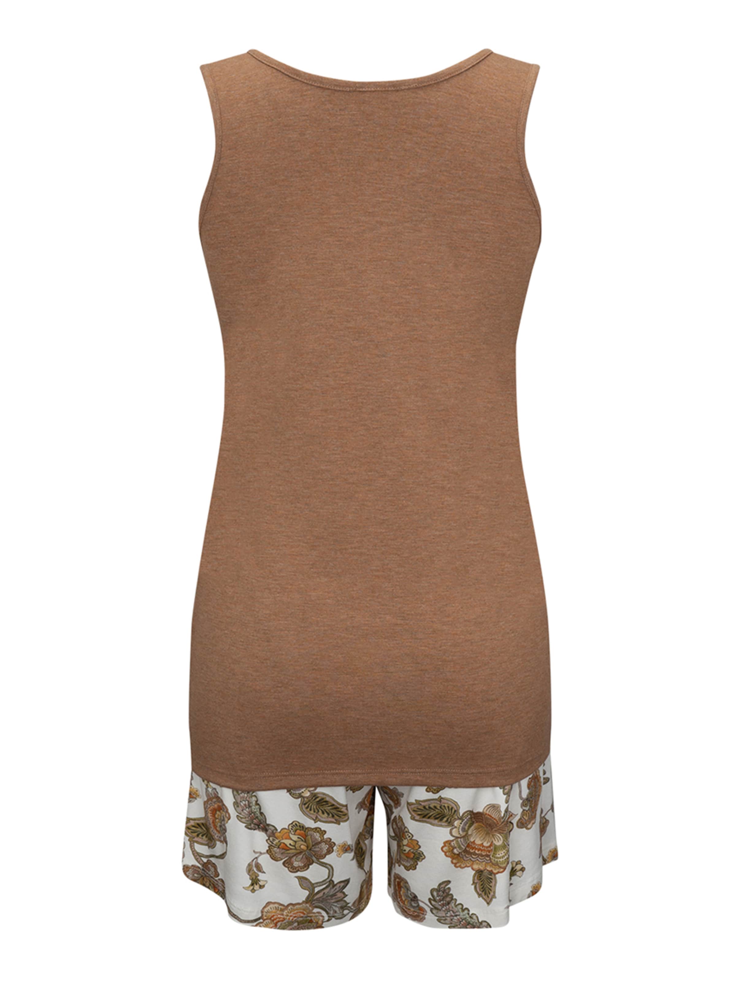 Goldenbay - Pijama de pantalón corto 'Irises' en marrón