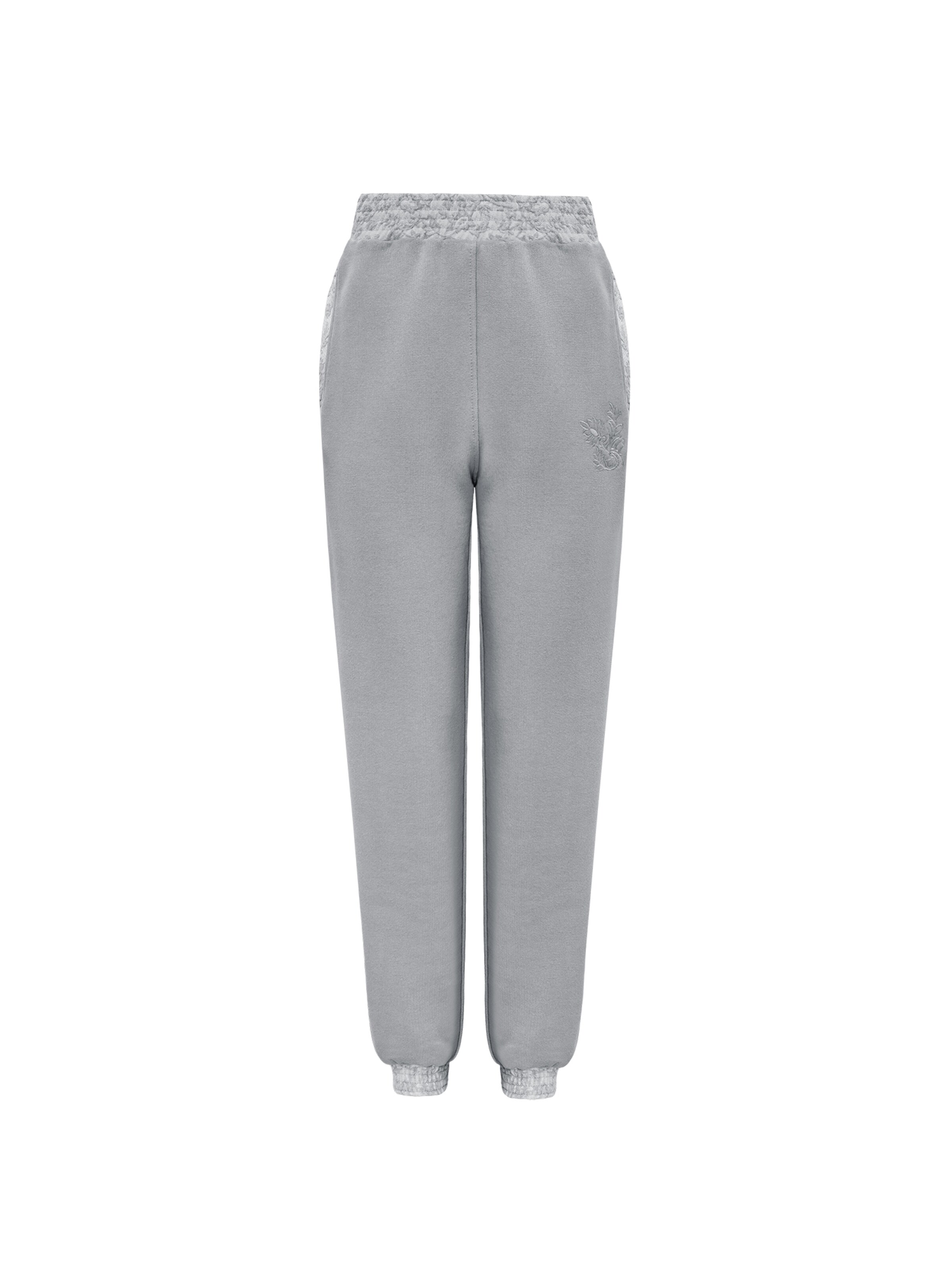 mandragora Loosefit Hose 'Lantre' in Grau: Vorderseite