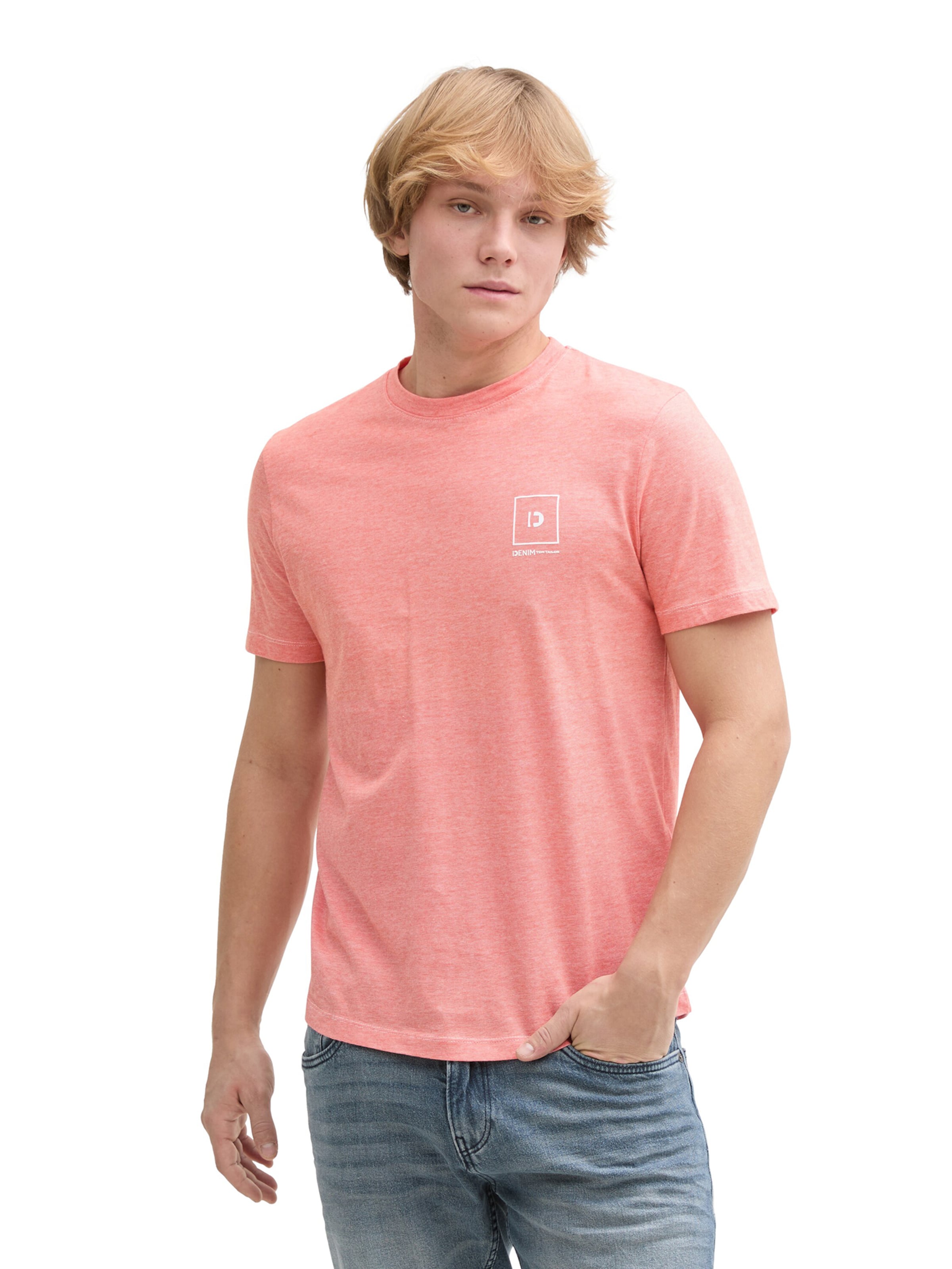 TOM TAILOR DENIM Тениска в оранжево: отпред