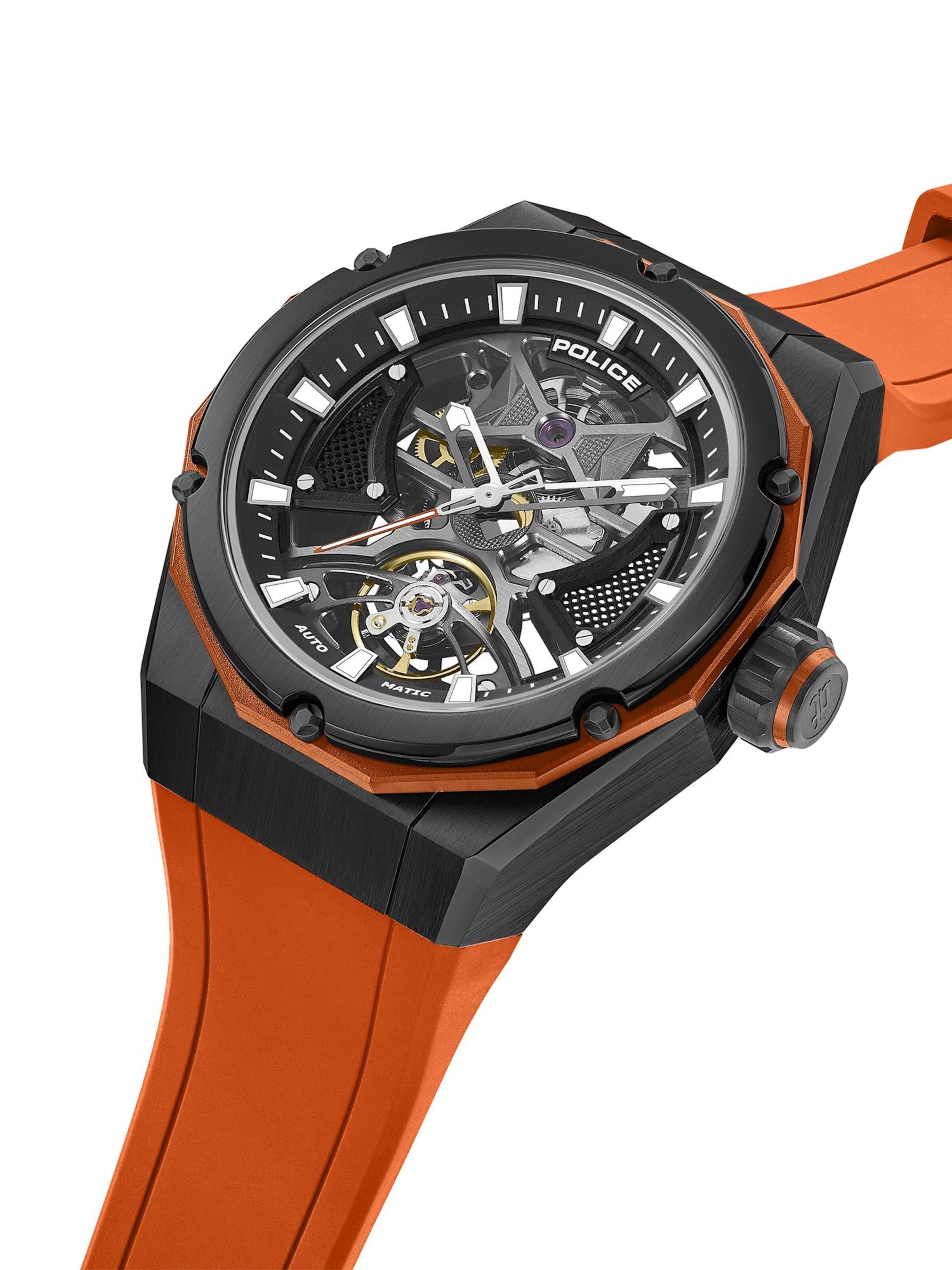 POLICE Analoog horloge 'Dayton' in Oranje