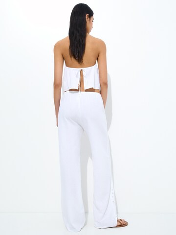 Pull&Bear Loosefit Broek in Wit