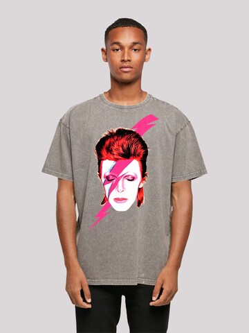 T-Shirt 'Aladdin Sane Lightning Bolt' F4NT4STIC en gris