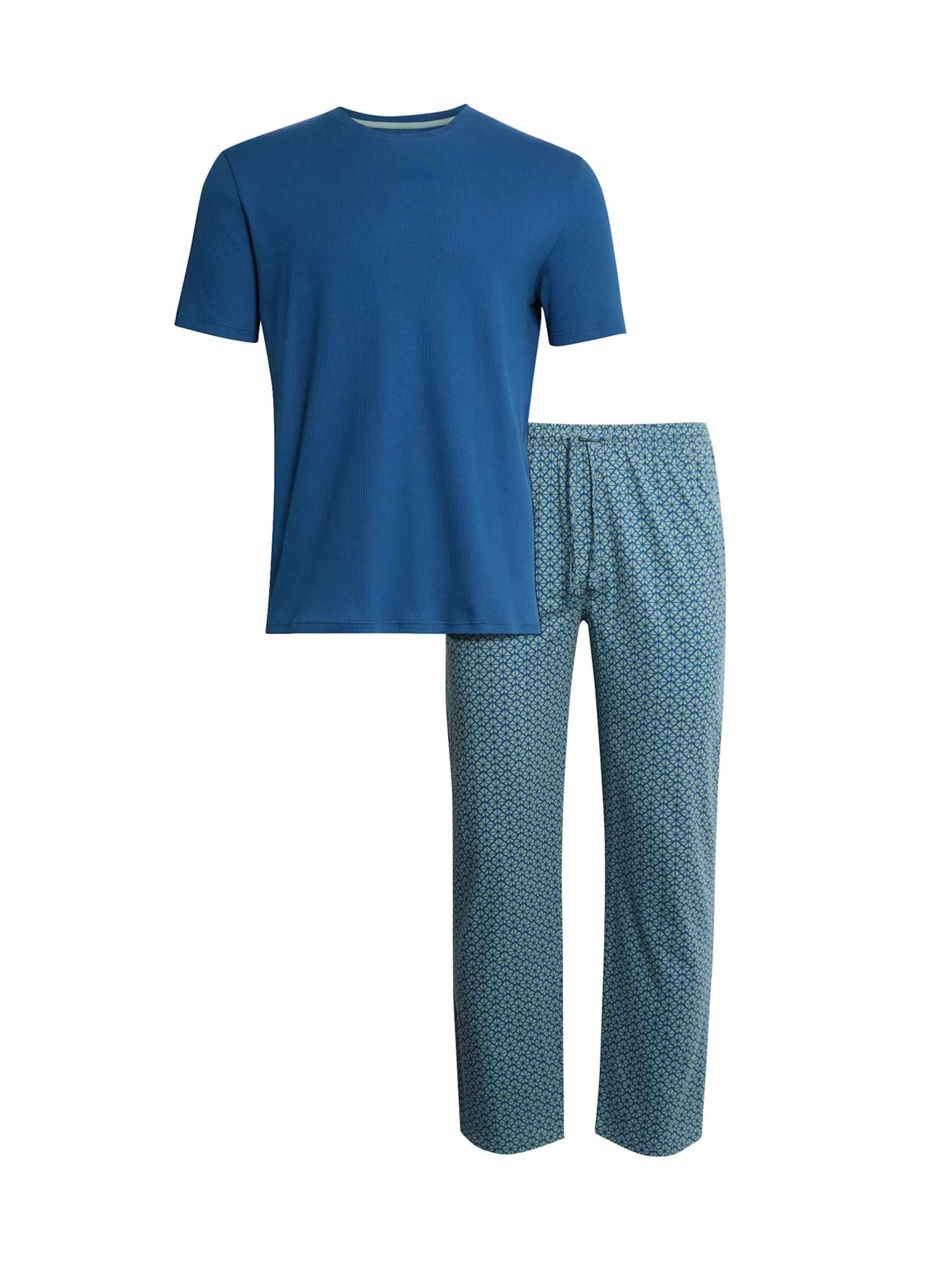 Marks & Spencer Pyjama lang in Blauw: voorkant