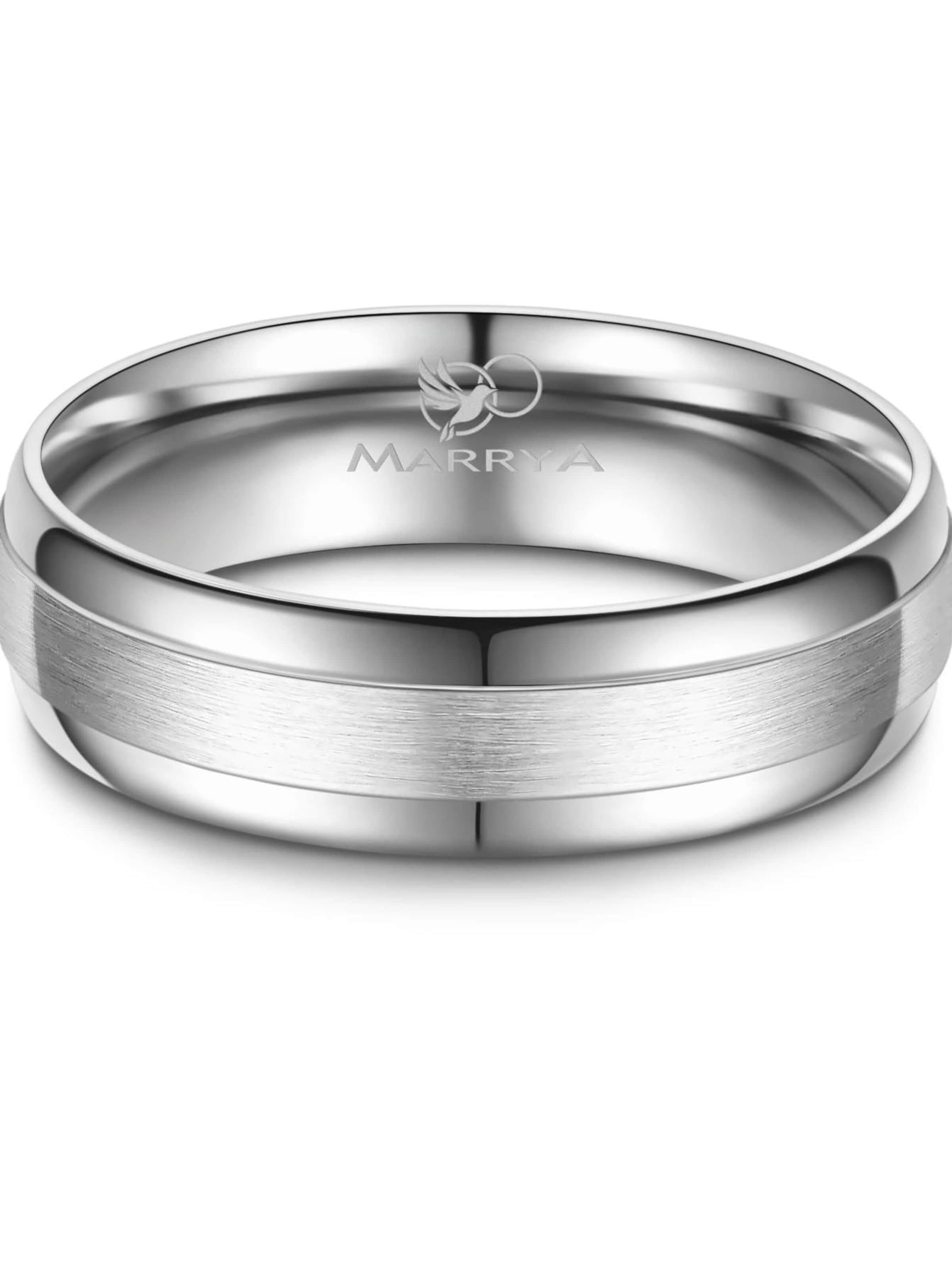 MARRYA Ring 'MARRYA ES-02 Ehering aus Edelstahl – Silberfarben' in Grijs
