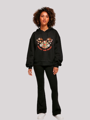 F4NT4STIC Sweatshirt 'Groovy And Bright Christmas Disco Deer' in Black