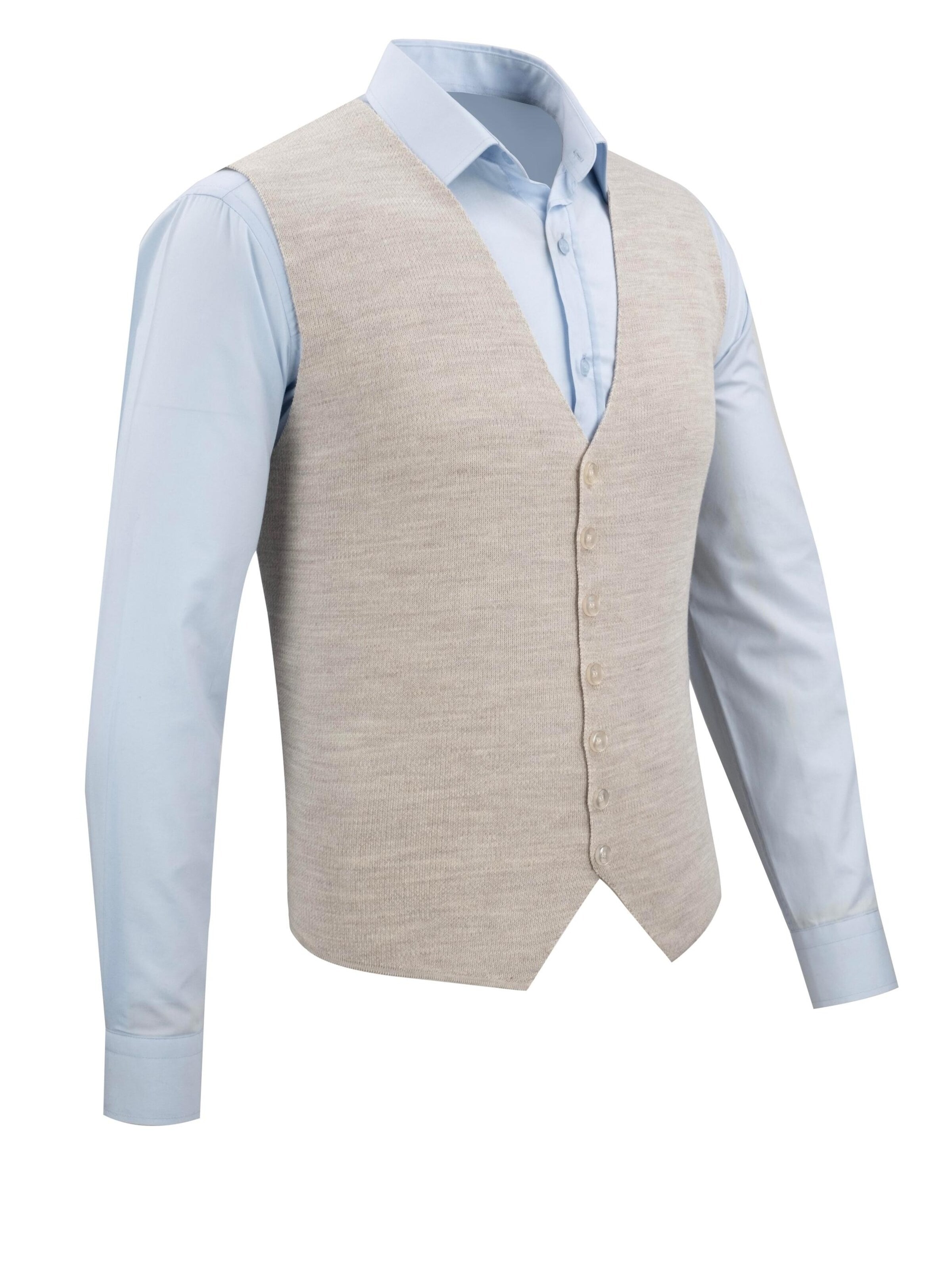 Cizgi Triko Weste‌‌‌‌‌‌‌‌‌ in Beige: Vorderseite
