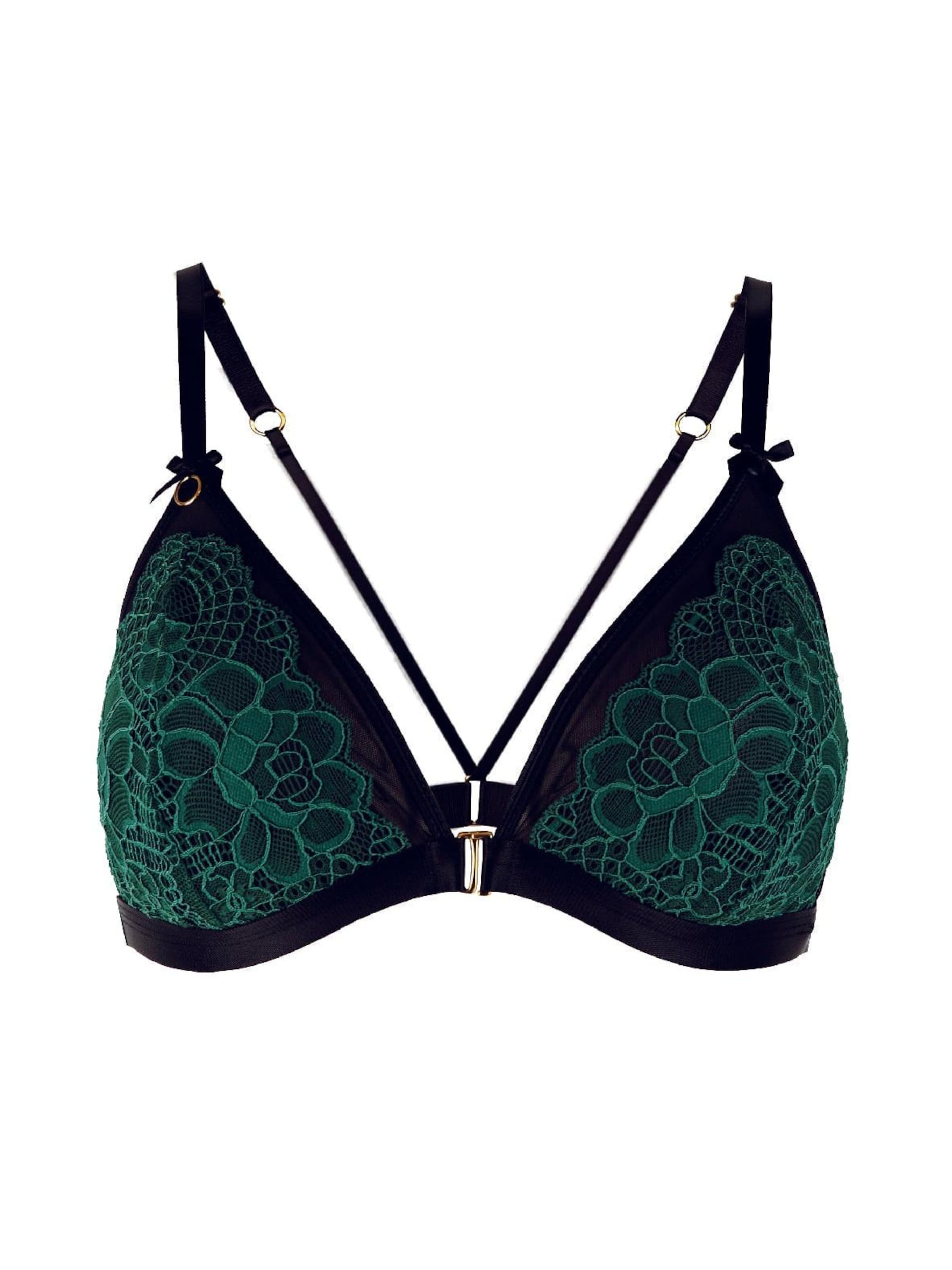 La Muel Lingerie Triangel BH 'Triangle' in Groen: voorkant