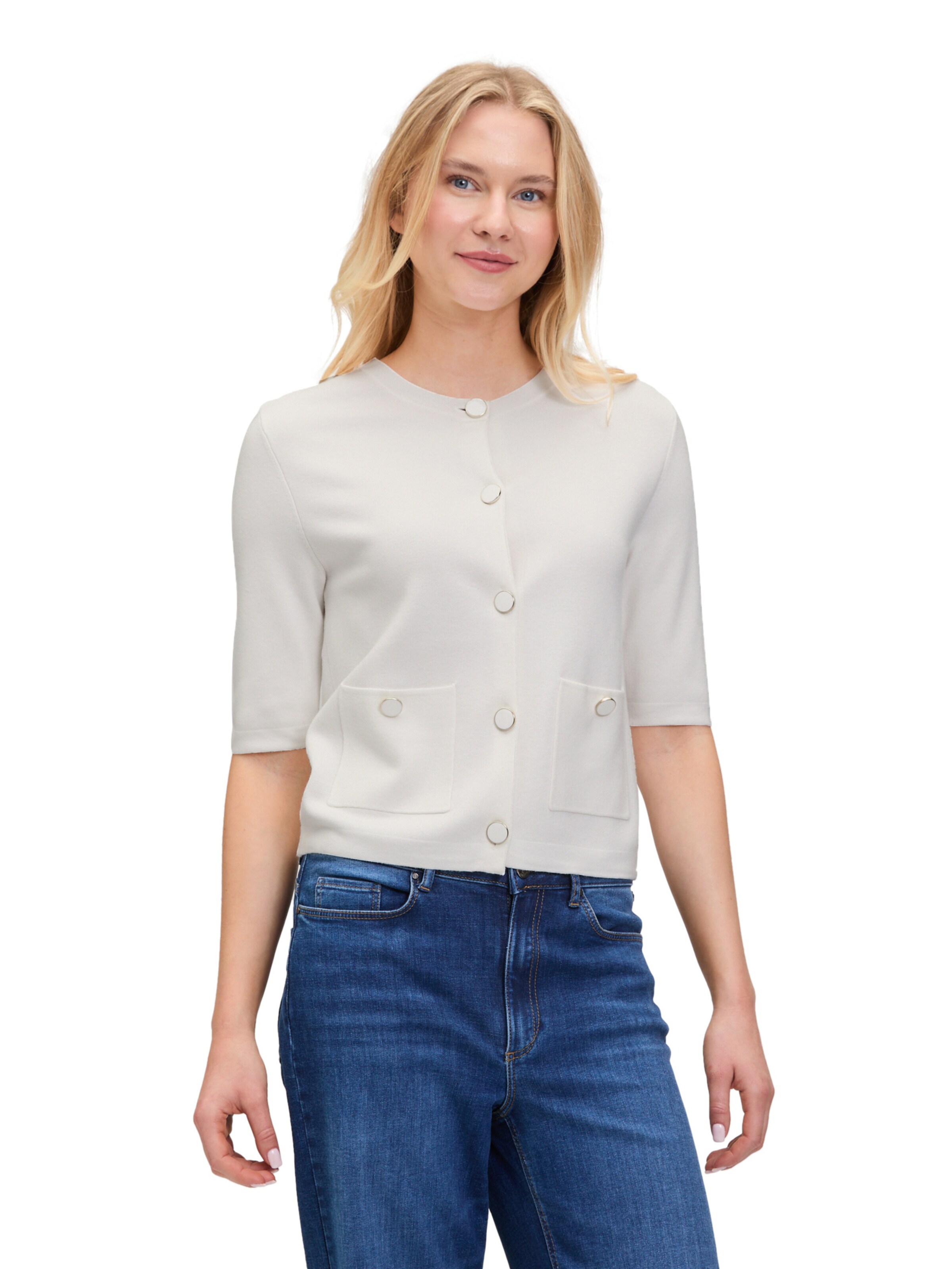 Betty & Co Strickjacke in Beige: Vorderseite