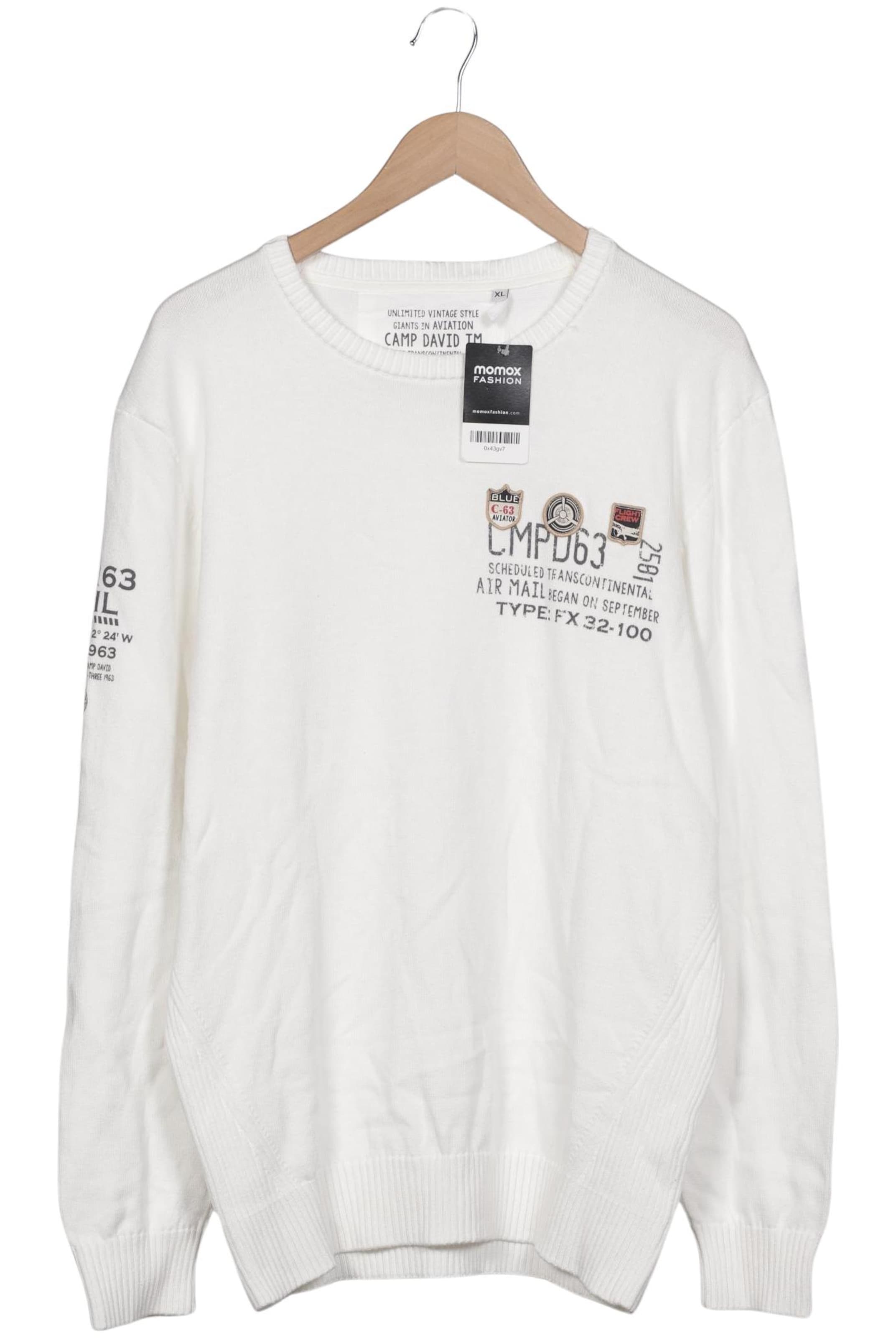 CAMP DAVID Sweater & Cardigan in XL in White: front