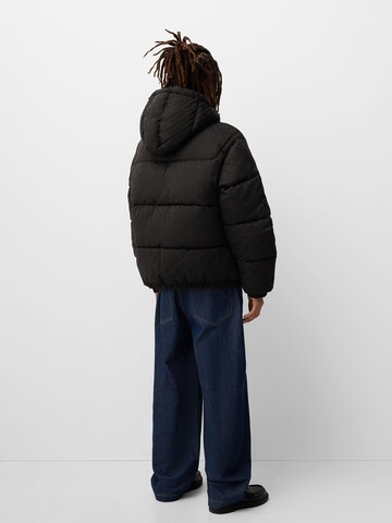 Bershka Winterjas in Zwart