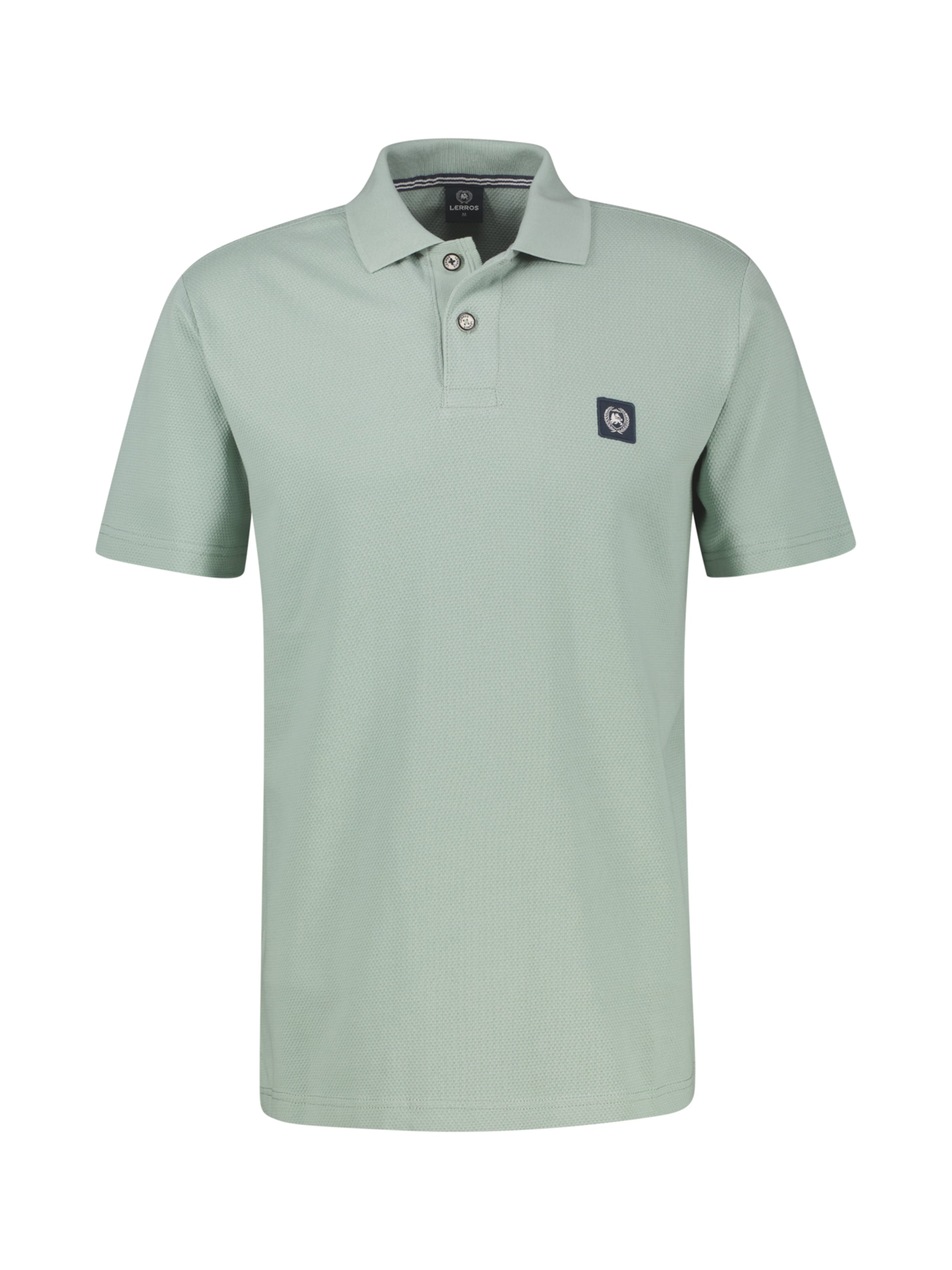 LERROS Maskulines Poloshirt aus Baumwolle mit griffiger Struktur in Grün: Vorderseite