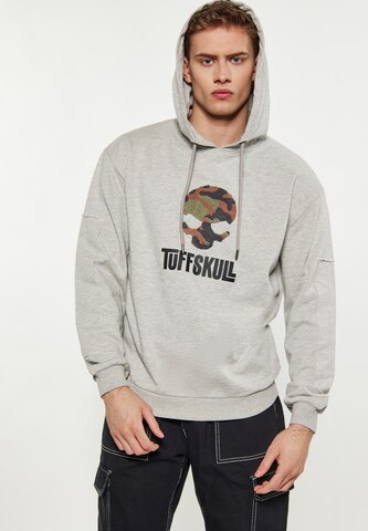 Sweat-shirt TUFFSKULL en gris : devant