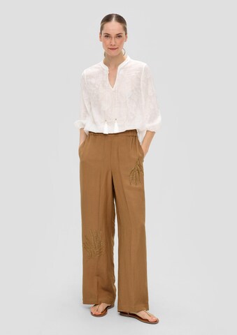 s.Oliver BLACK LABEL Wide Leg Hose in Braun