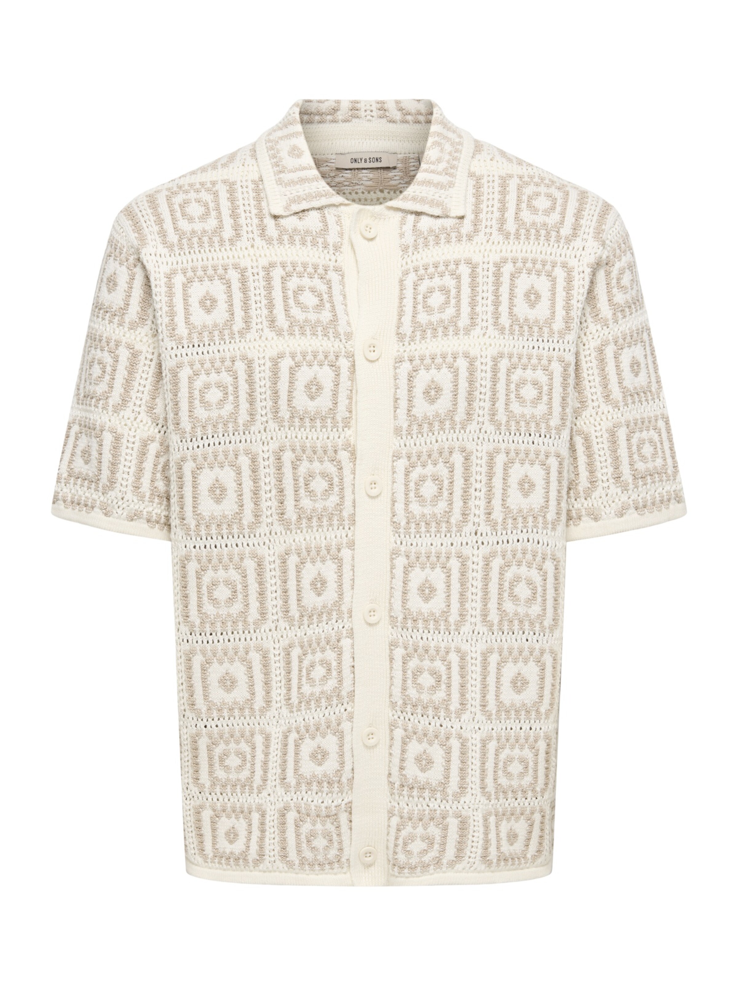 Only & Sons Button Up Shirt in Beige: front