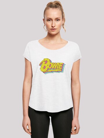 T-shirt 'David Bowie Moonlight 90s Logo' F4NT4STIC en blanc : devant