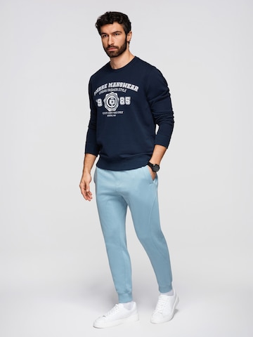Effilé Pantalon de sport Ombre en bleu