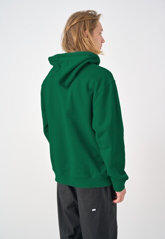 Cleptomanicx Sweater 'Boxy Hooded WTFISH' in Green
