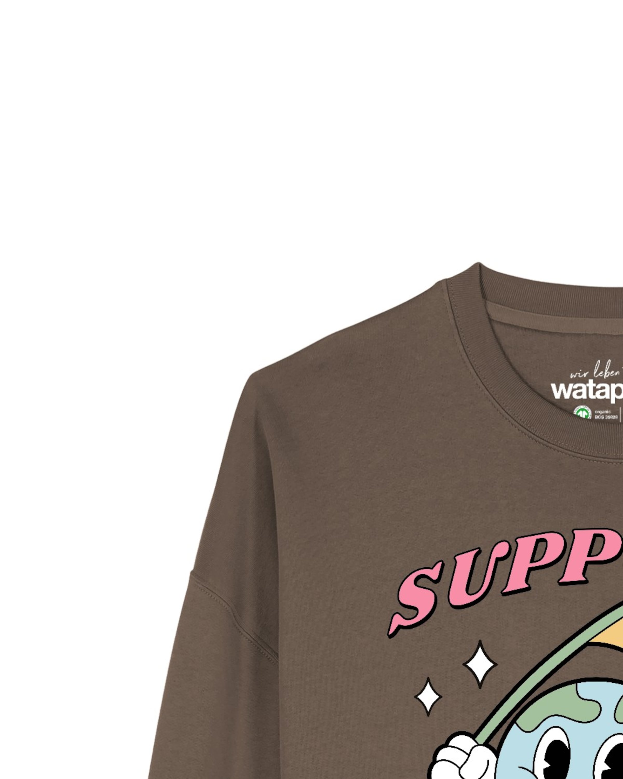 Watapparel Sweatshirt ' Support Local ' in Braun