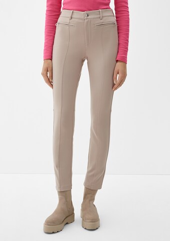 s.Oliver - Slimfit Pantalón en beige: frente