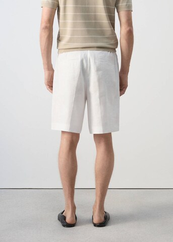 MANGO MAN Regular Pleated Pants 'Antz' in White
