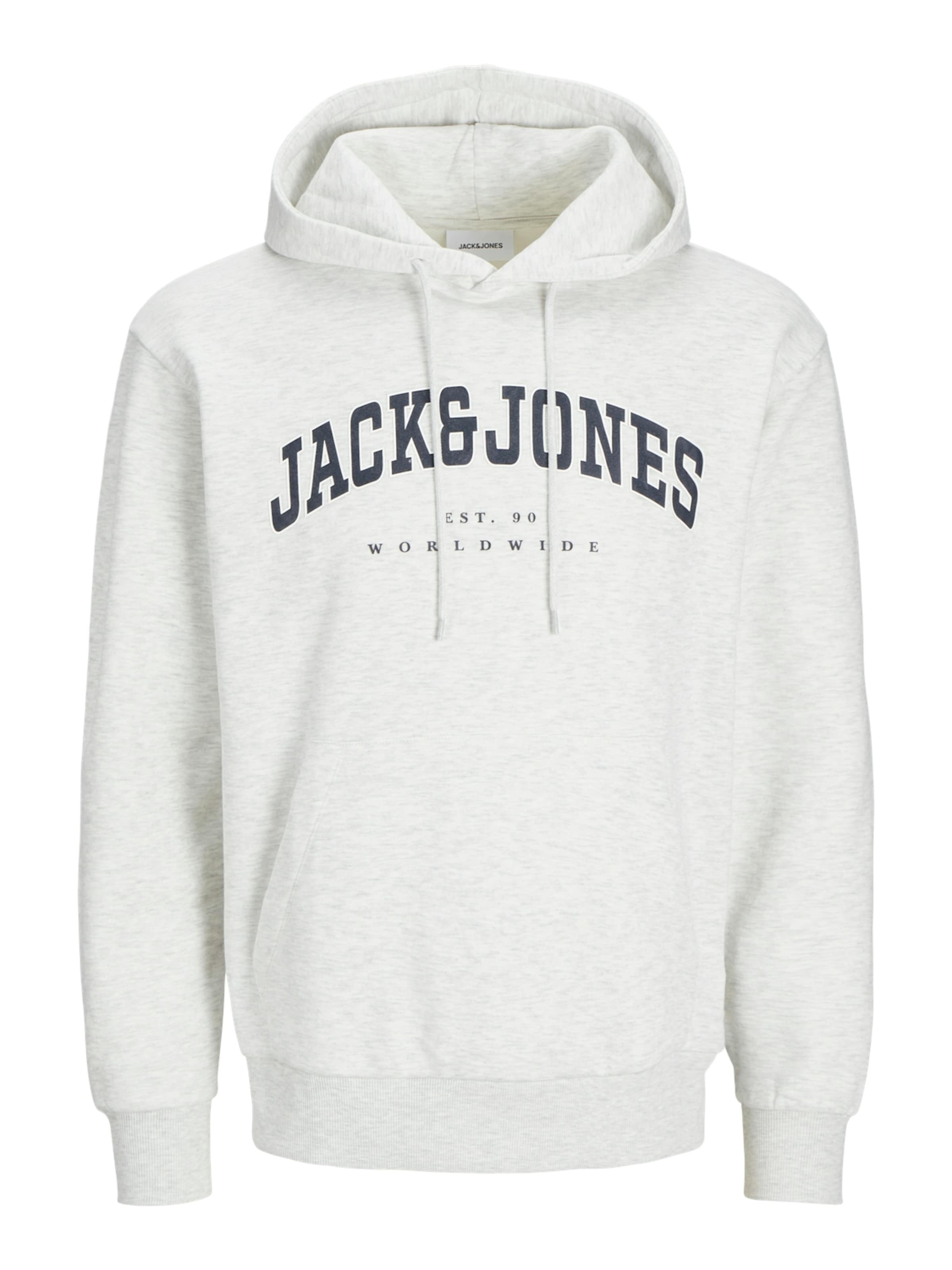 JACK & JONES Sweatshirt 'JJECaleb' i hvid: forside